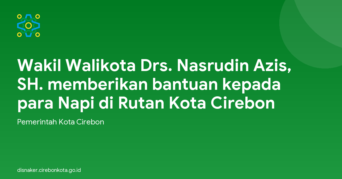 Wakil Walikota Drs. Nasrudin Azis, SH. memberikan bantuan kepada para Napi di Rutan Kota Cirebon